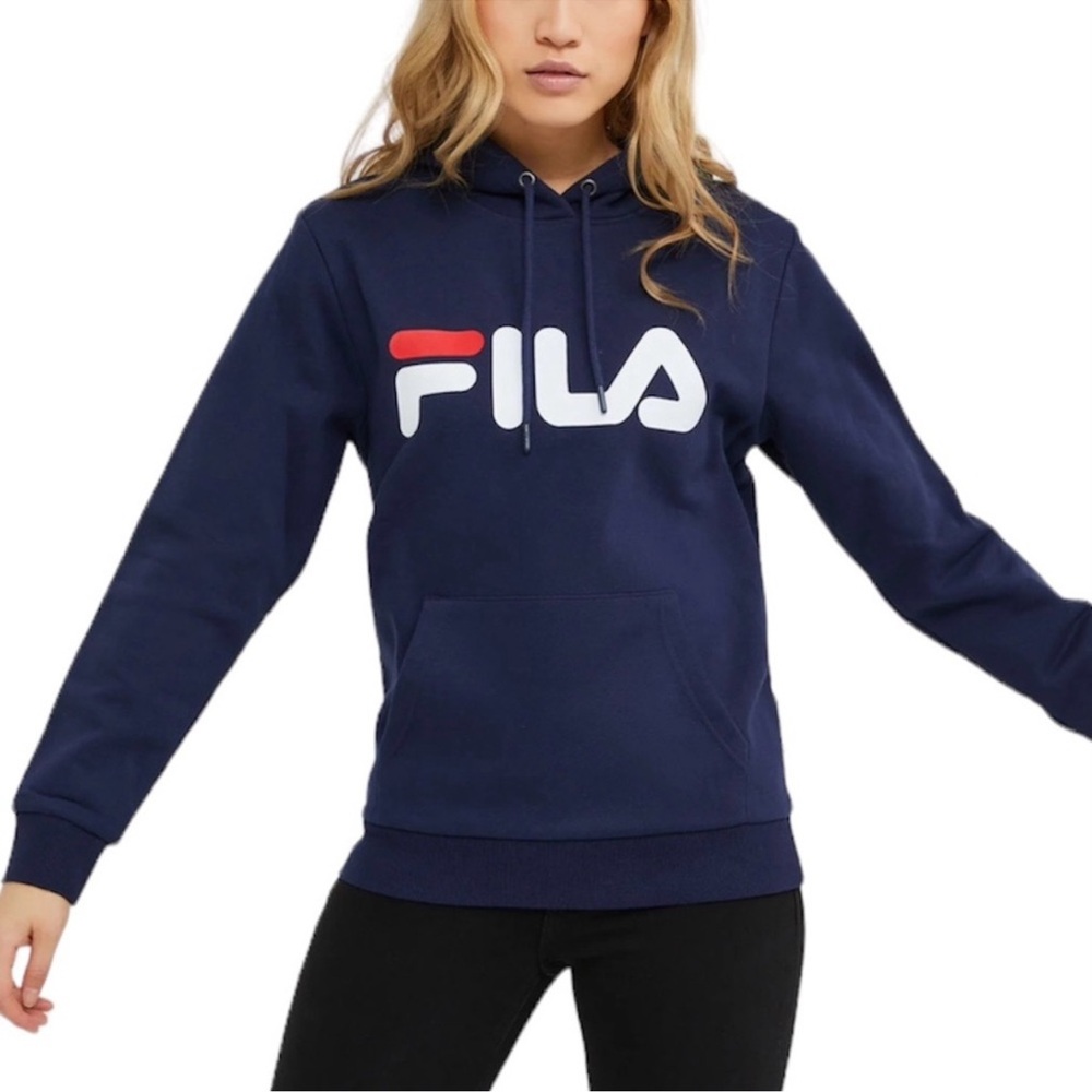 Fila Axel Logo Unisex Hoodie In Navy